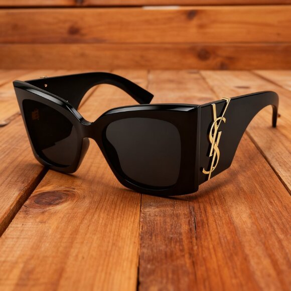 New Saint Laurent SL M119 BLAZE-001 Black Cat Eye Women's Sunglasses Fashion - Picture 4 of 6